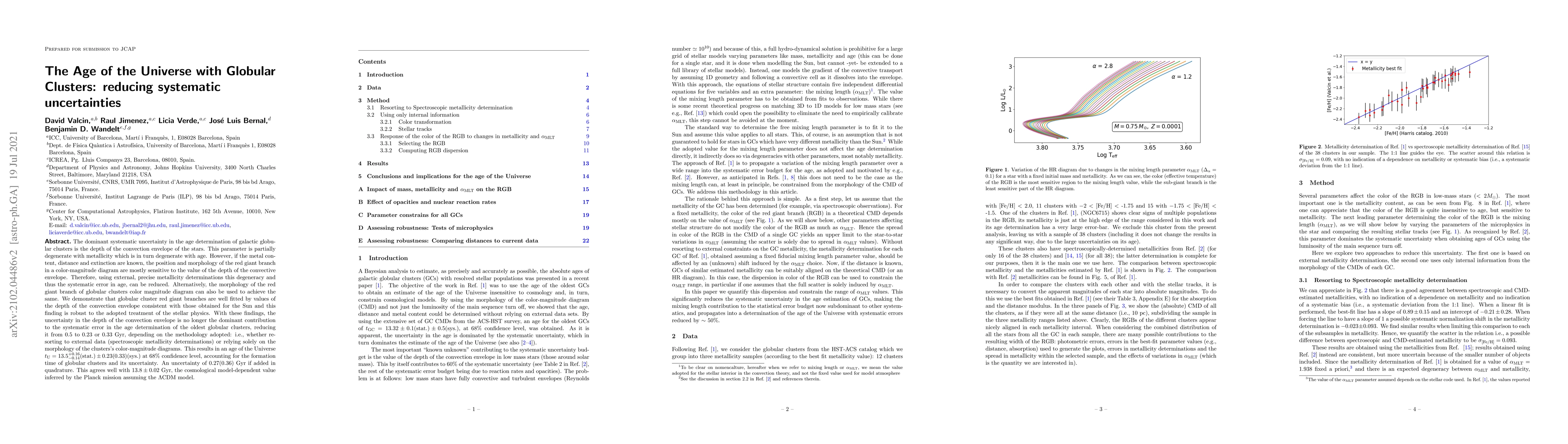 Thumbnail for The Age of the Universe with Globular Clusters: Reducing Systematic
  Uncertainties