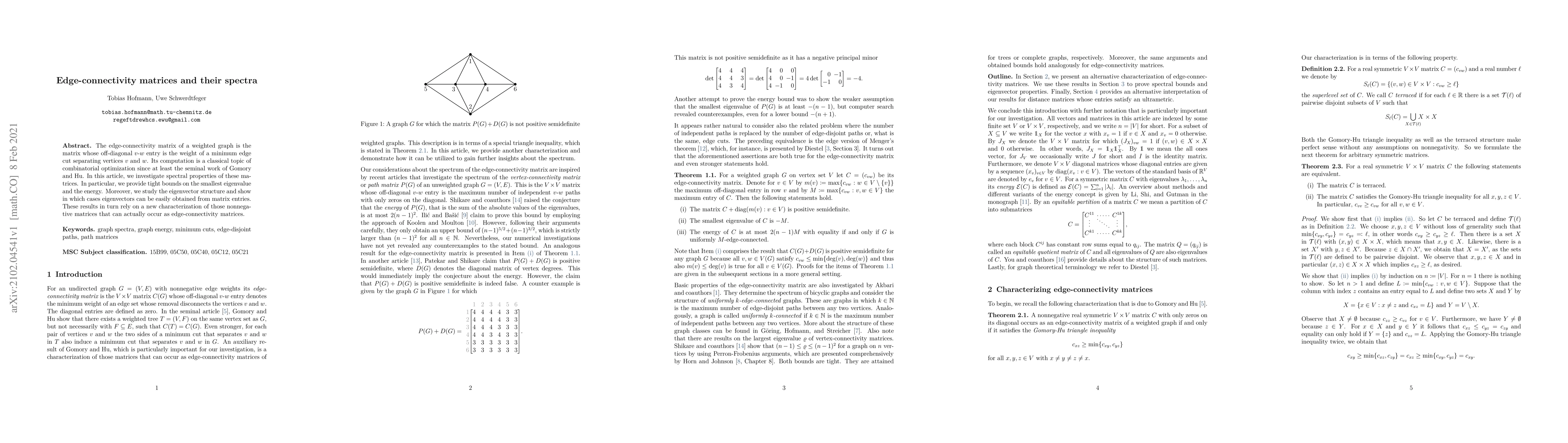 Thumbnail for Edge-connectivity matrices and their spectra