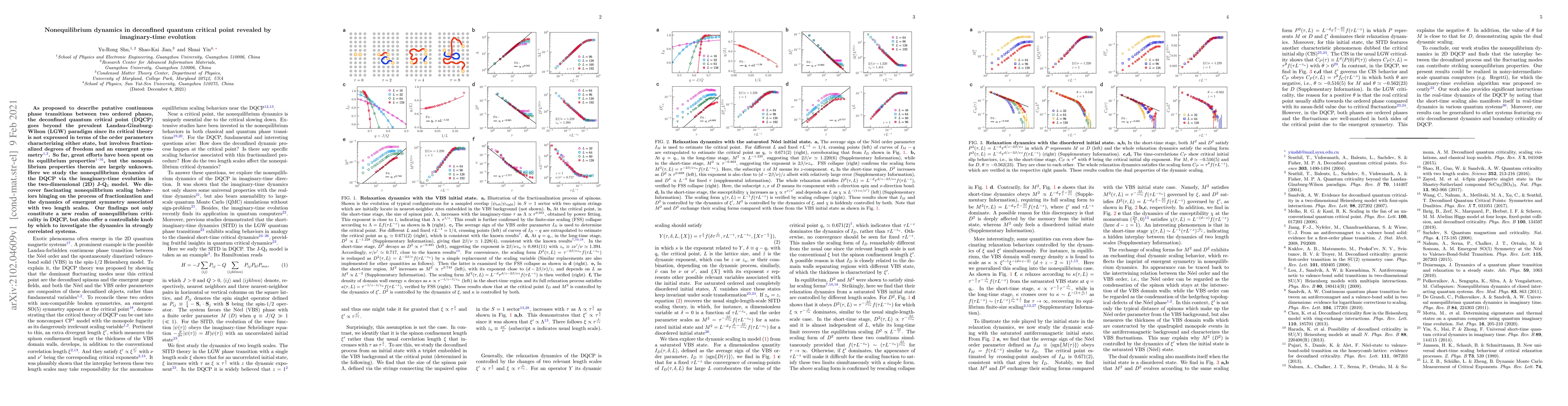 Thumbnail for Nonequilibrium dynamics in deconfined quantum critical point revealed by
  imaginary-time evolution