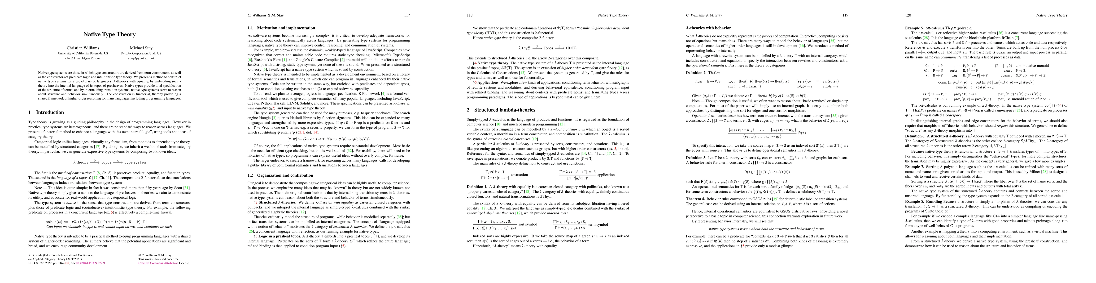 Thumbnail for Native Type Theory