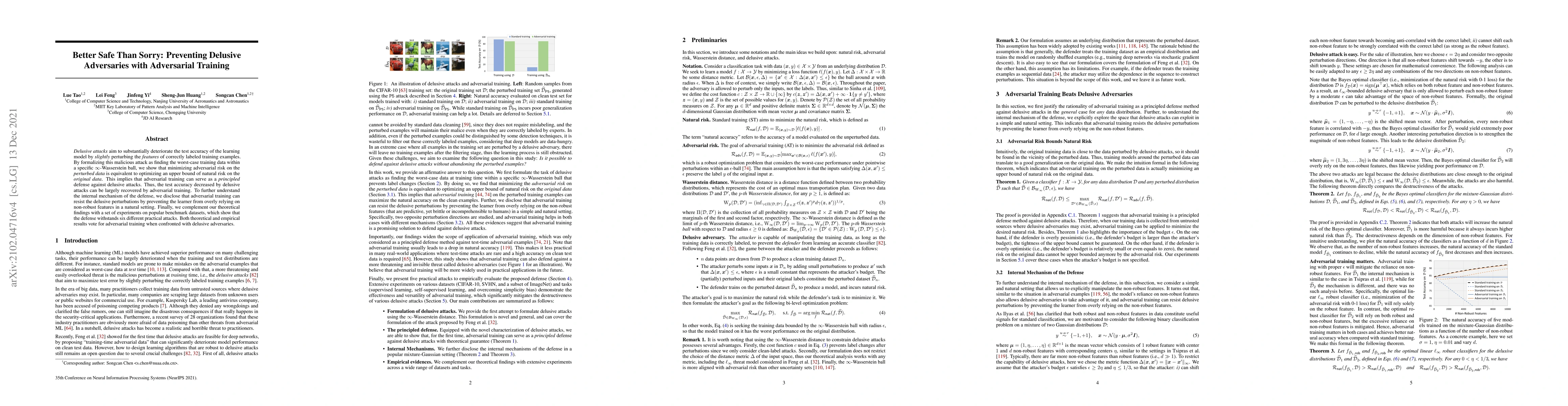 Thumbnail for Better Safe Than Sorry: Preventing Delusive Adversaries with Adversarial
  Training