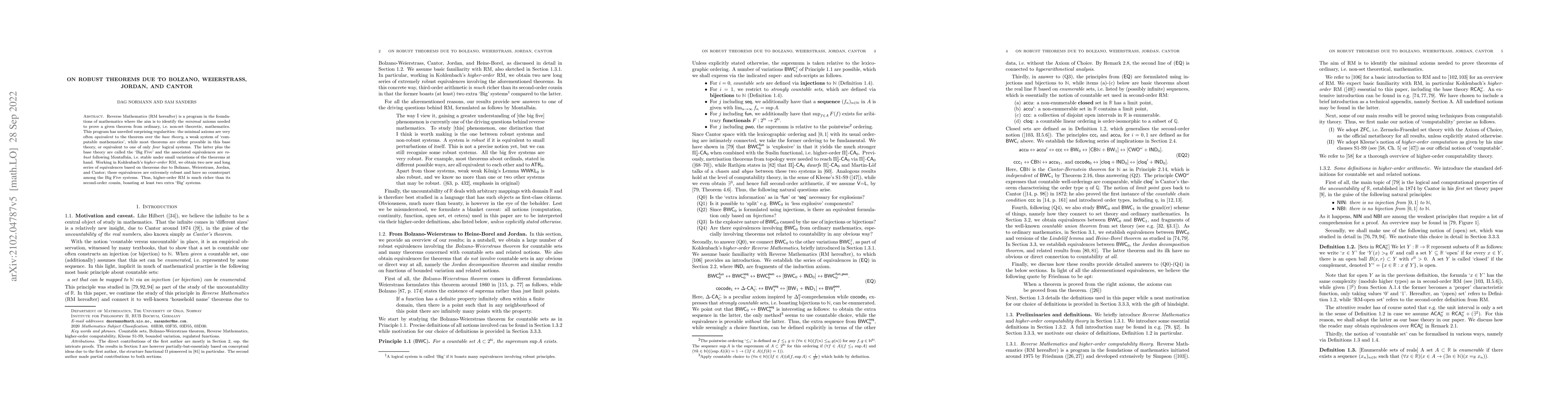 Thumbnail for On robust theorems due to Bolzano, Weierstrass, Cantor, and Jordan