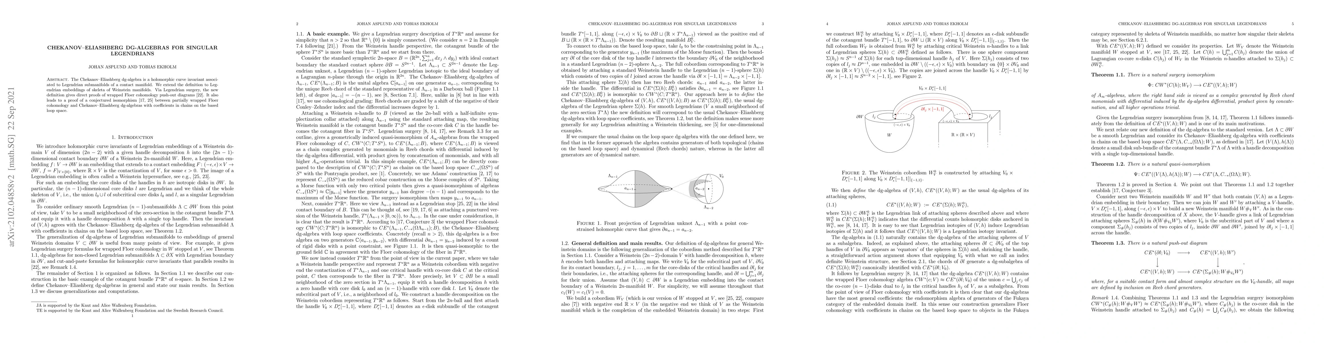 Thumbnail for Chekanov-Eliashberg dg-algebras for singular Legendrians