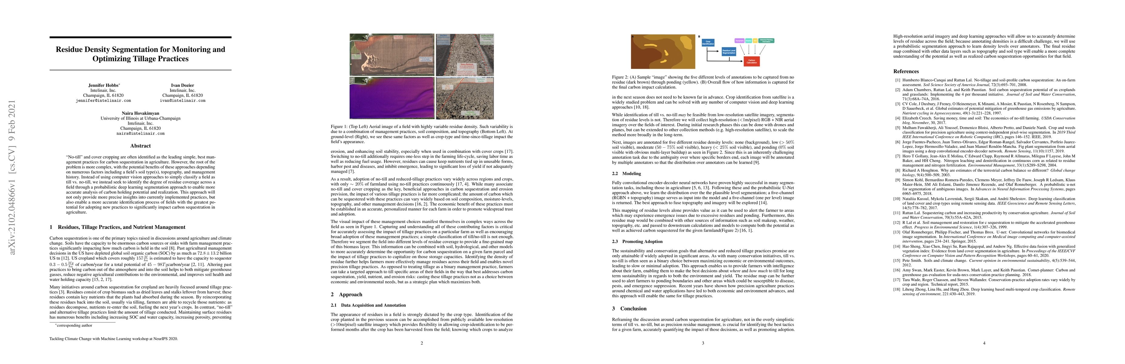 Thumbnail for Residue Density Segmentation for Monitoring and Optimizing Tillage
  Practices