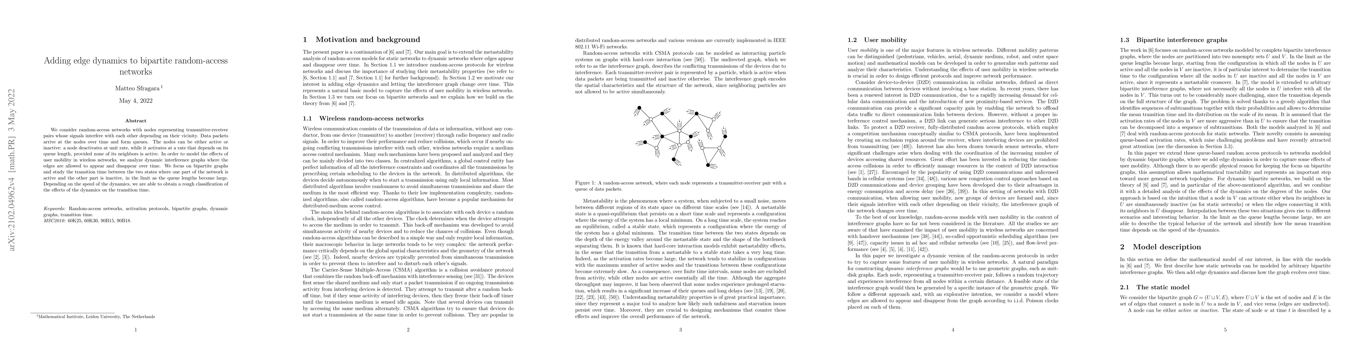 Thumbnail for Adding edge dynamics to bipartite random-access networks