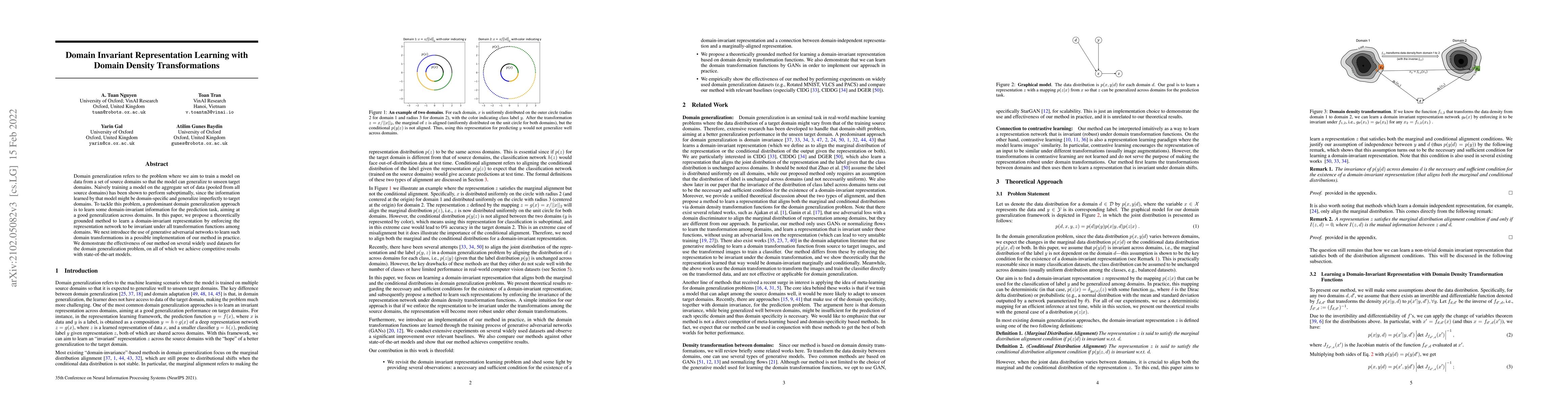 Thumbnail for Domain Invariant Representation Learning with Domain Density
  Transformations
