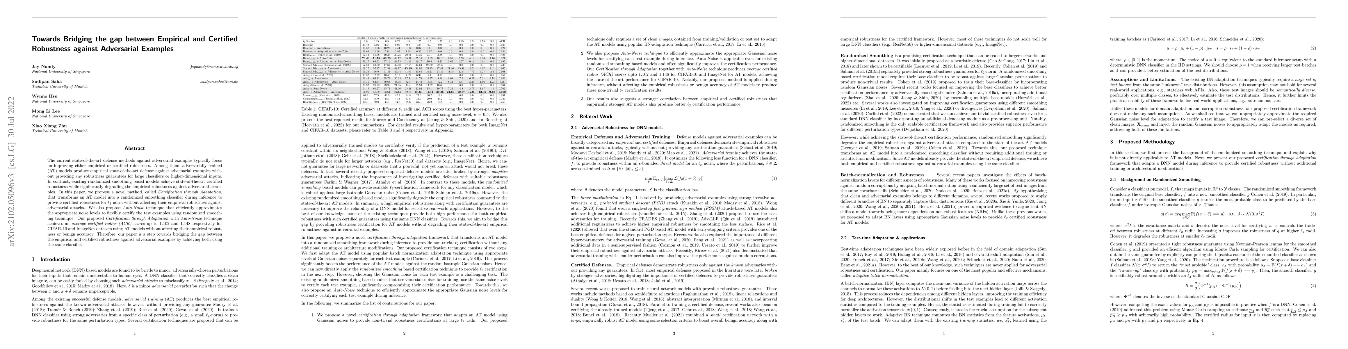Thumbnail for Towards Bridging the gap between Empirical and Certified Robustness
  against Adversarial Examples