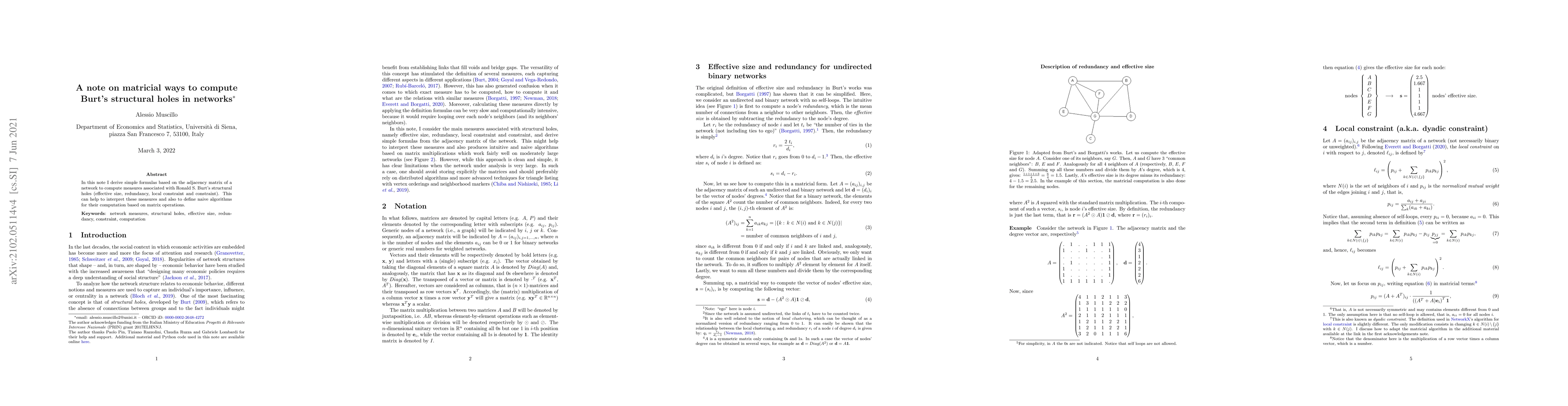 Thumbnail for A note on (matricial and fast) ways to compute Burt's structural holes