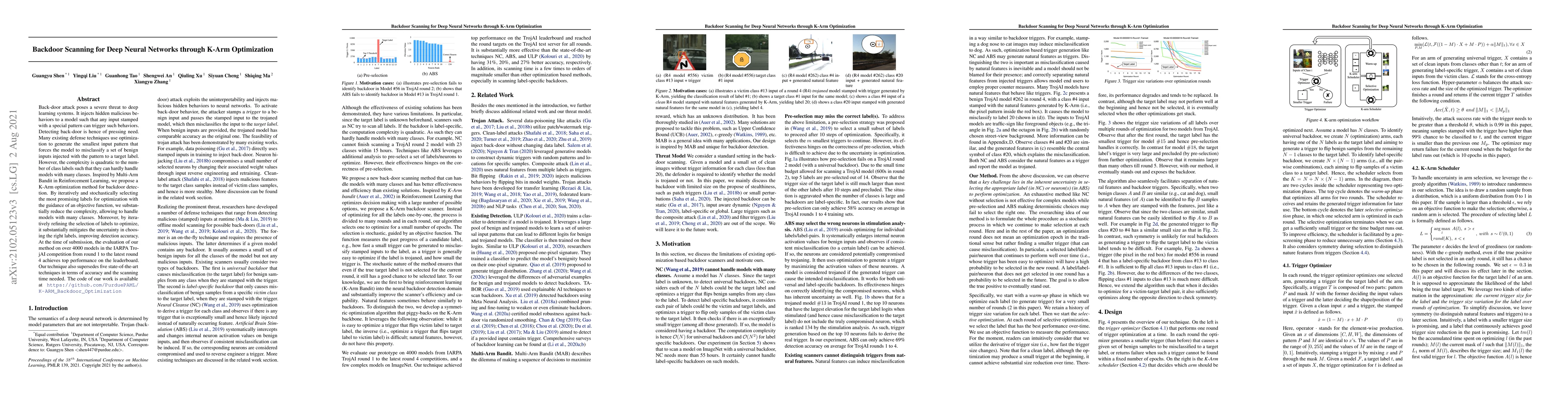 Thumbnail for Backdoor Scanning for Deep Neural Networks through K-Arm Optimization