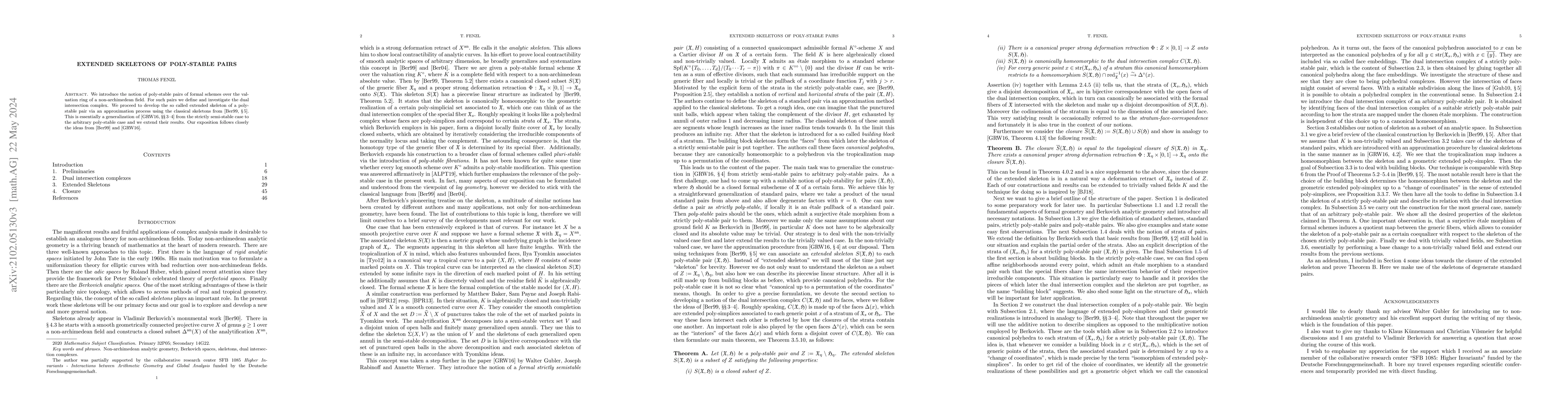 Thumbnail for Extended skeletons of poly-stable pairs