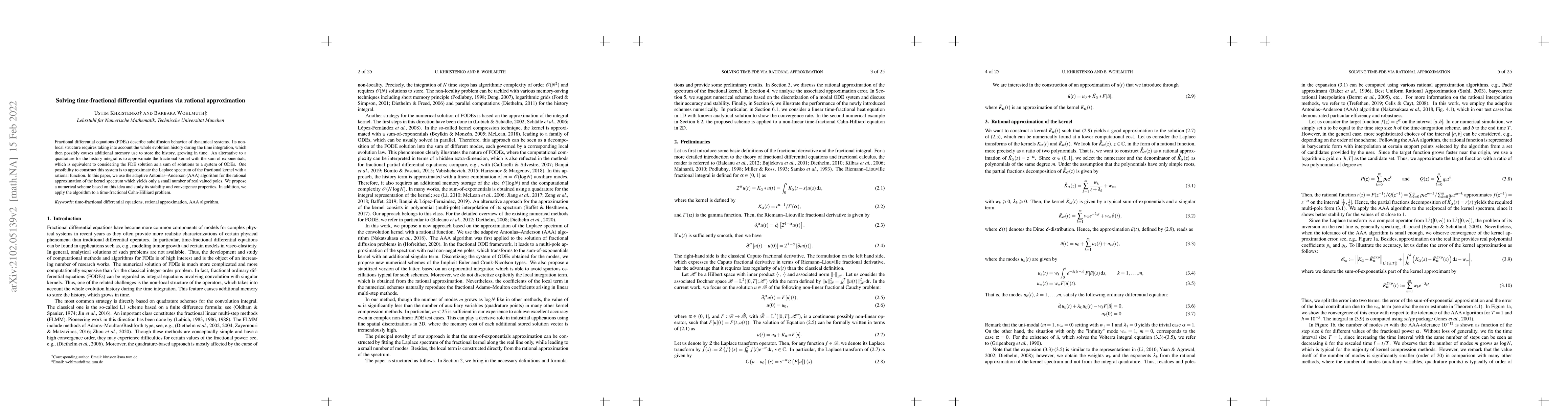 Thumbnail for Solving time-fractional differential equation via rational approximation