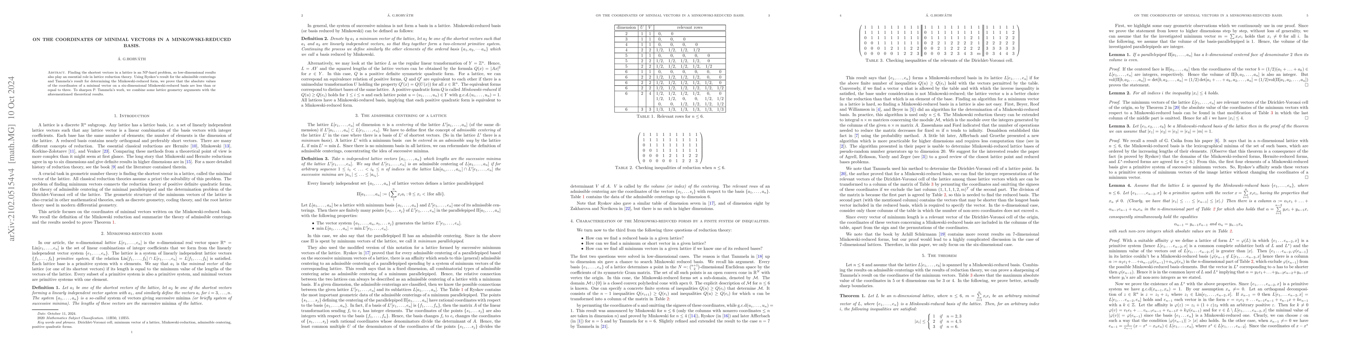 Thumbnail for A note on the low-dimensional Minkowski-reduction