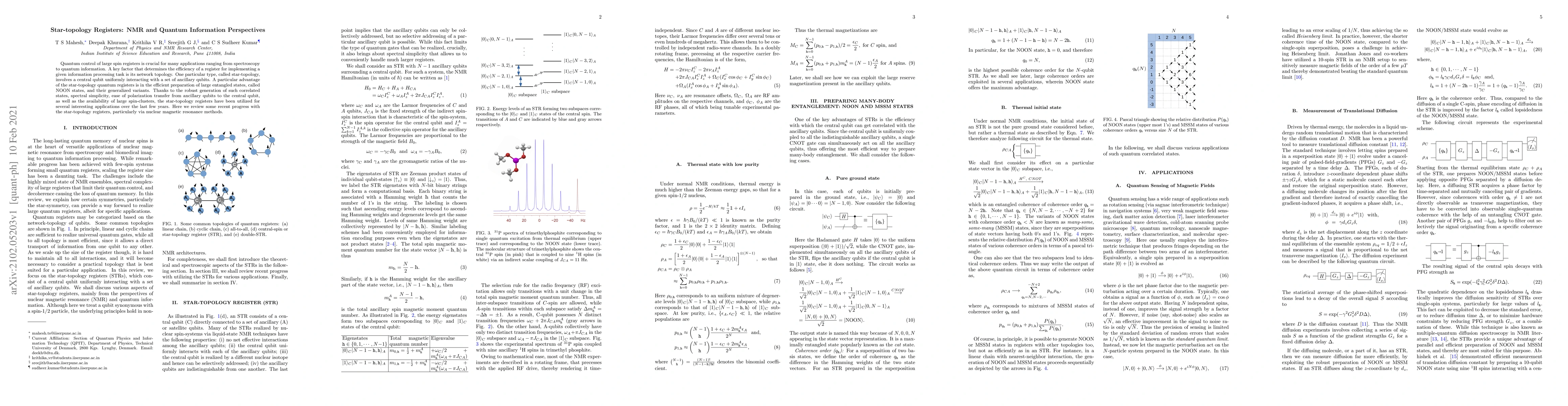 Thumbnail for Star-topology Registers: NMR and Quantum Information Perspectives