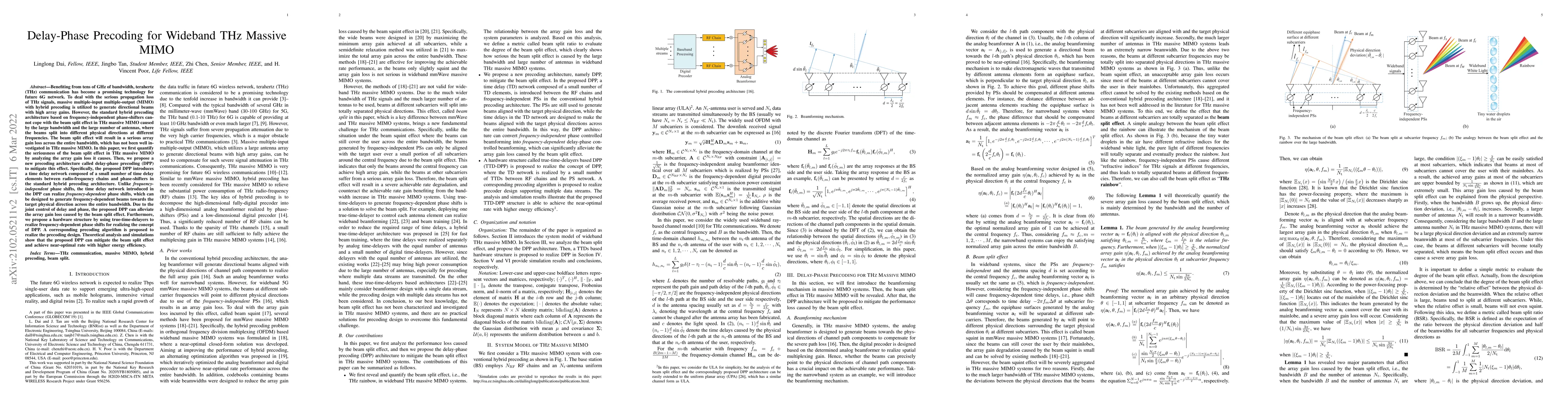 Thumbnail for Delay-Phase Precoding for Wideband THz Massive MIMO