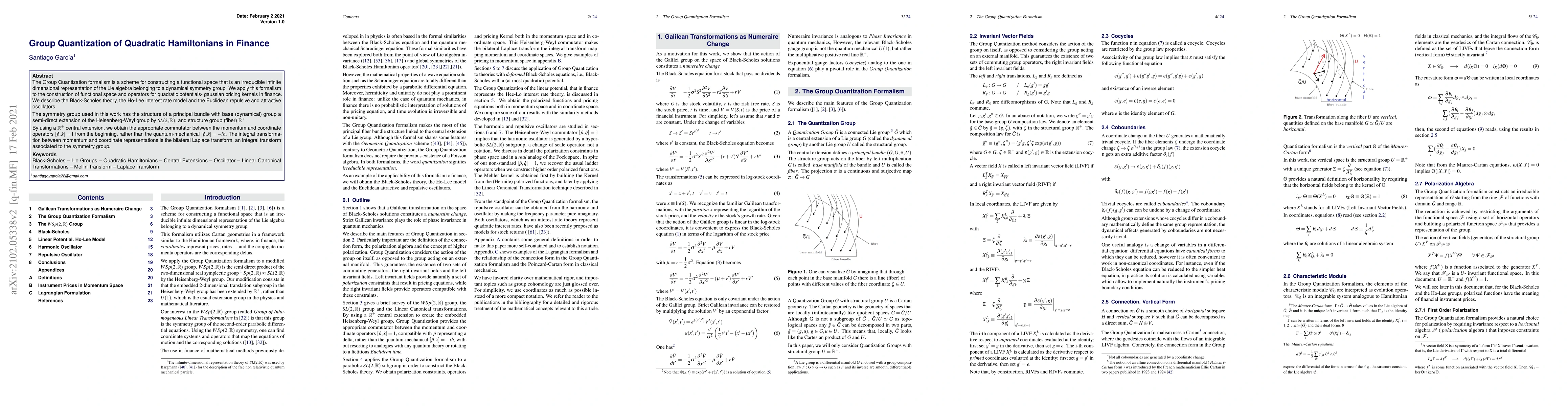 Thumbnail for Group Quantization of Quadratic Hamiltonians in Finance