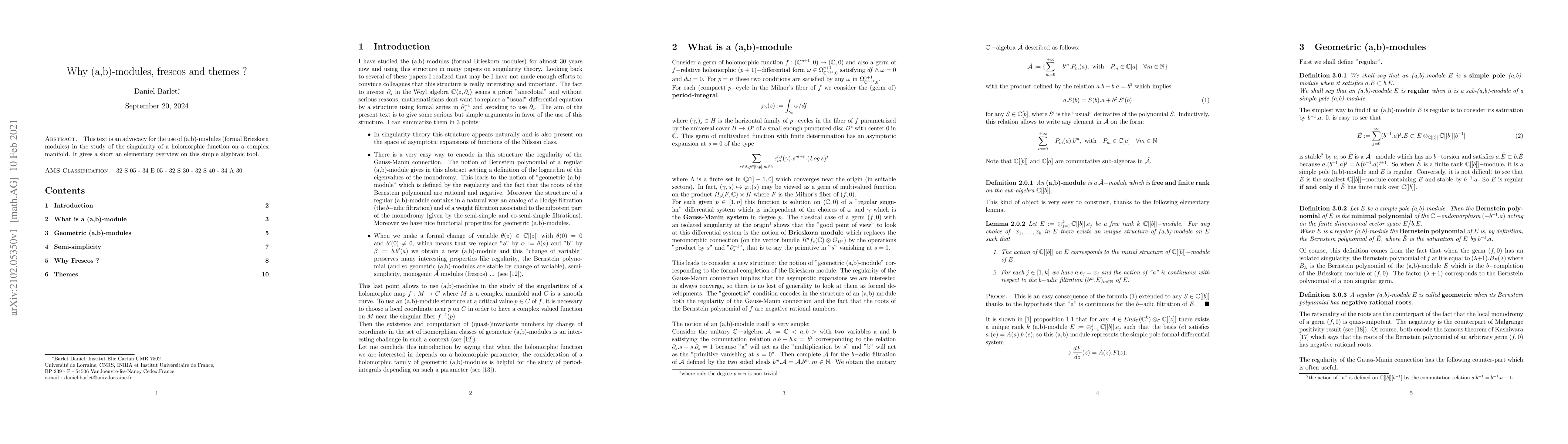 Thumbnail for Why (a,b)-modules, frescos and themes ?