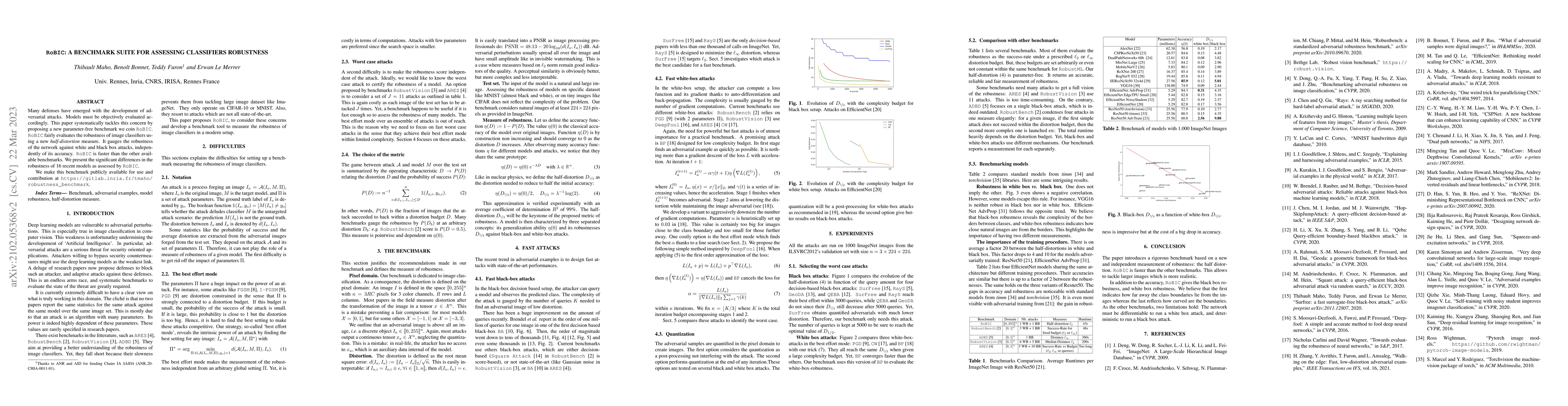 Thumbnail for RoBIC: A benchmark suite for assessing classifiers robustness