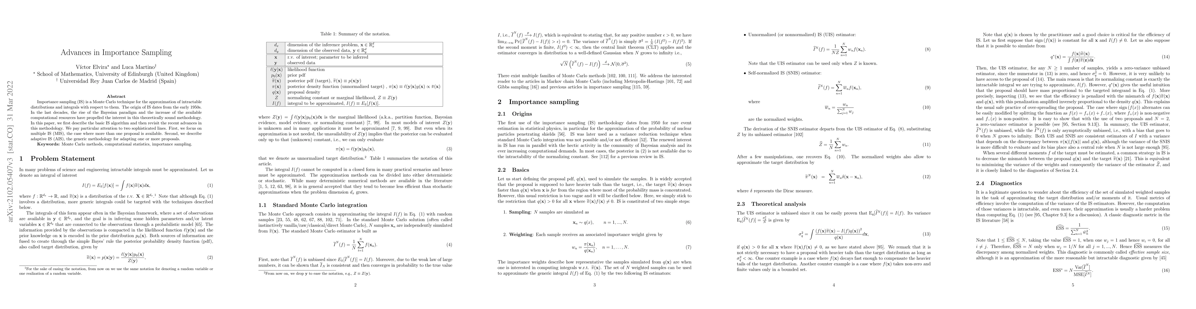 Thumbnail for Advances in Importance Sampling