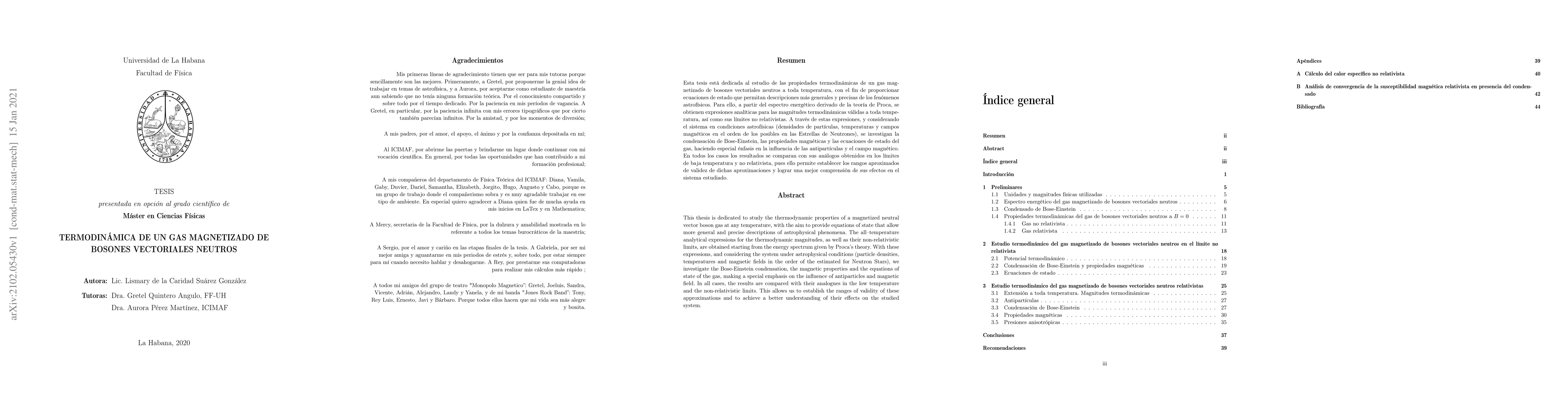Thumbnail for Termodin\'amica de un gas magnetizado de bosones vectoriales neutros