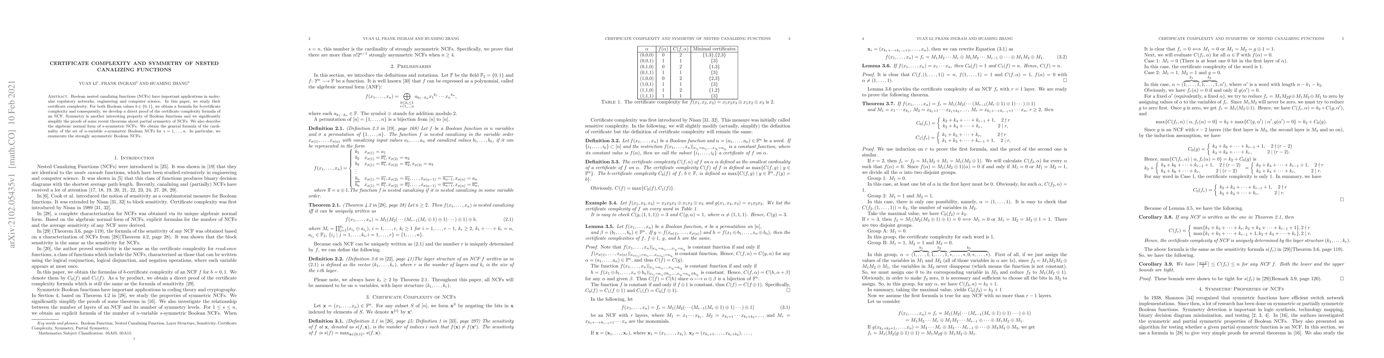 Thumbnail for Certificate complexity and symmetry of nested canalizing functions