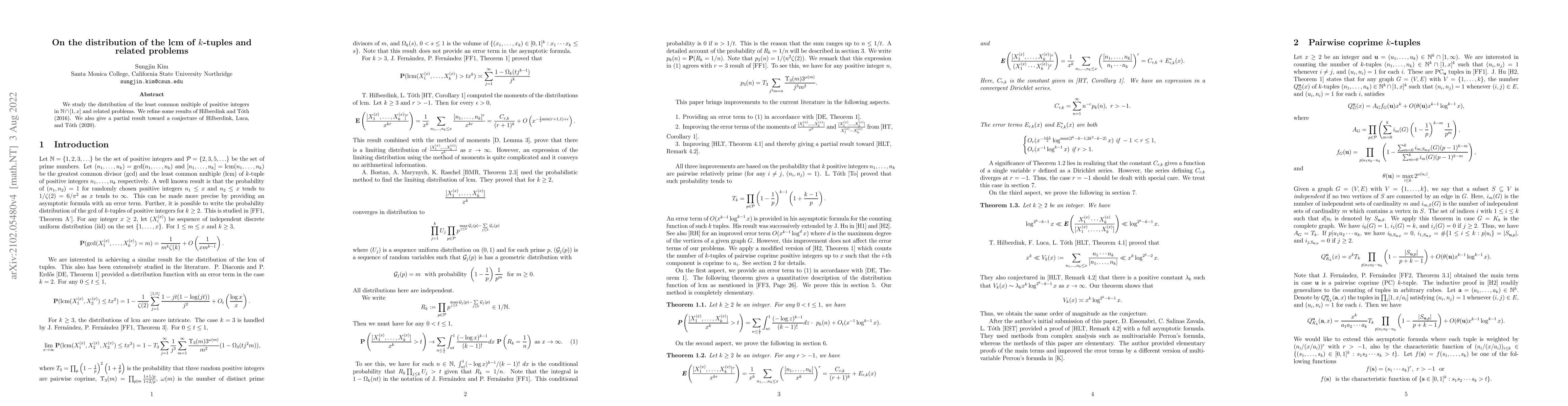 Thumbnail for On the distribution of lcm of k-tuples and related problems