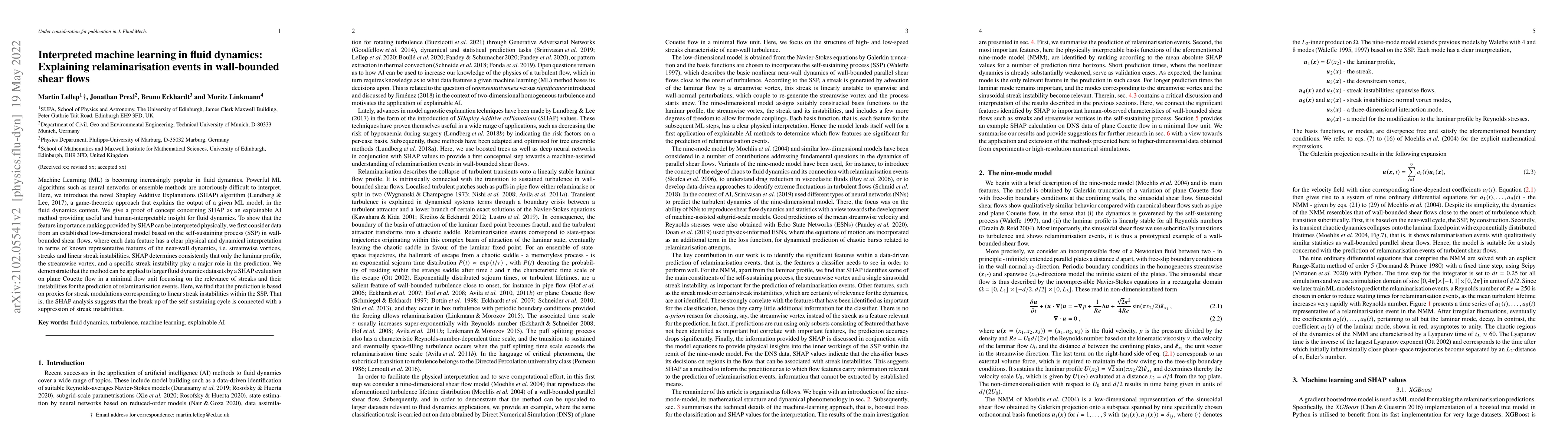 Thumbnail for Interpreted machine learning in fluid dynamics: Explaining
  relaminarisation events in wall-bounded shear flows