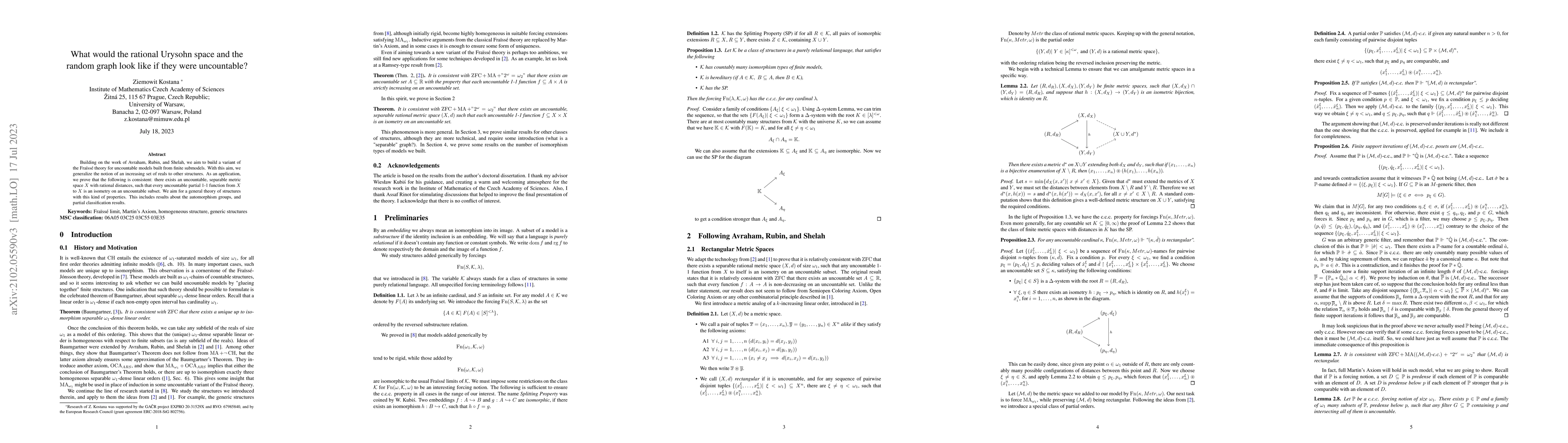 Thumbnail for What would the rational Urysohn space and the random graph look like if
  they were uncountable?