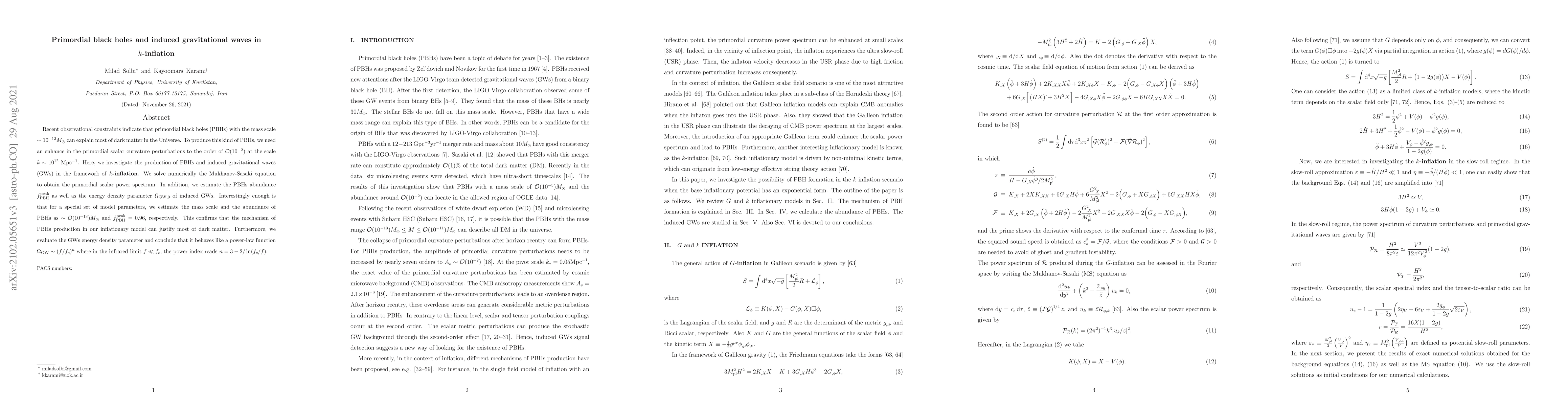 Thumbnail for Primordial black holes and induced gravitational waves in $k$-inflation