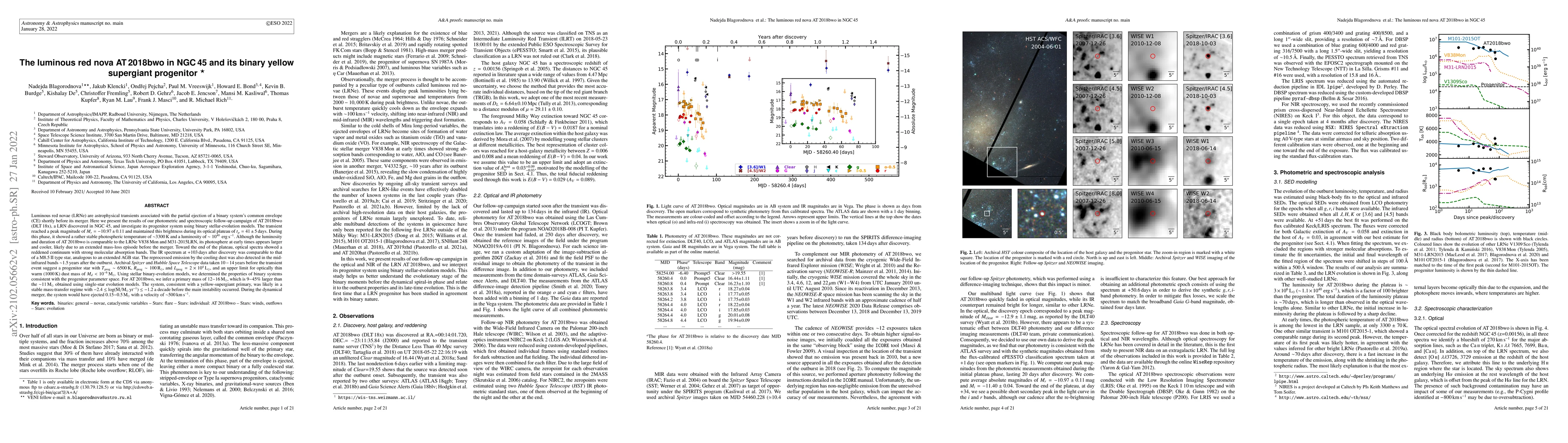 Thumbnail for The luminous red nova AT 2018bwo in NGC 45 and its binary yellow
  supergiant progenitor