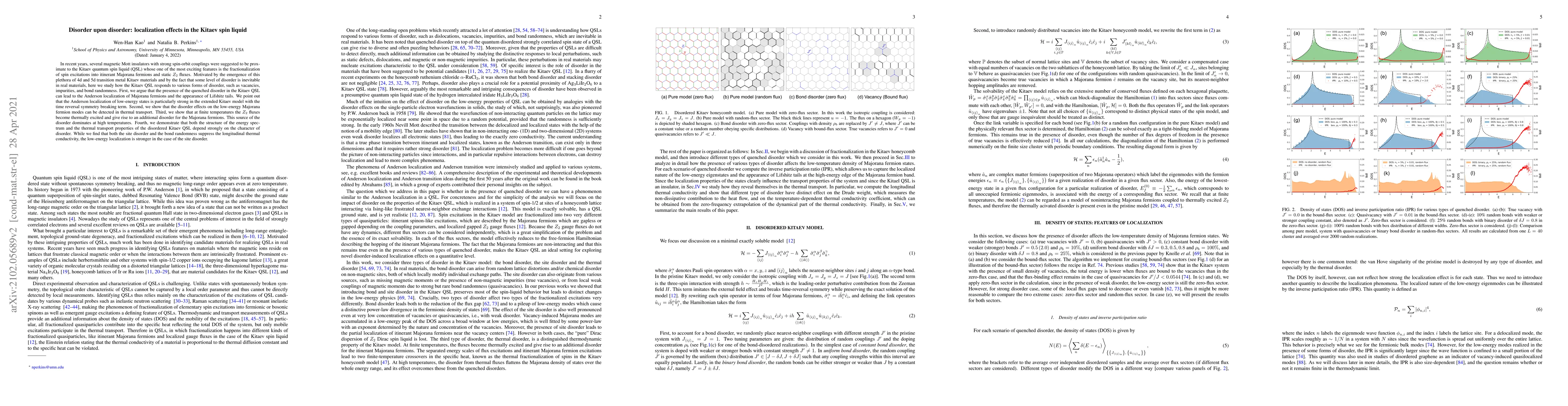 Thumbnail for Disorder upon disorder: localization effects in the Kitaev spin liquid