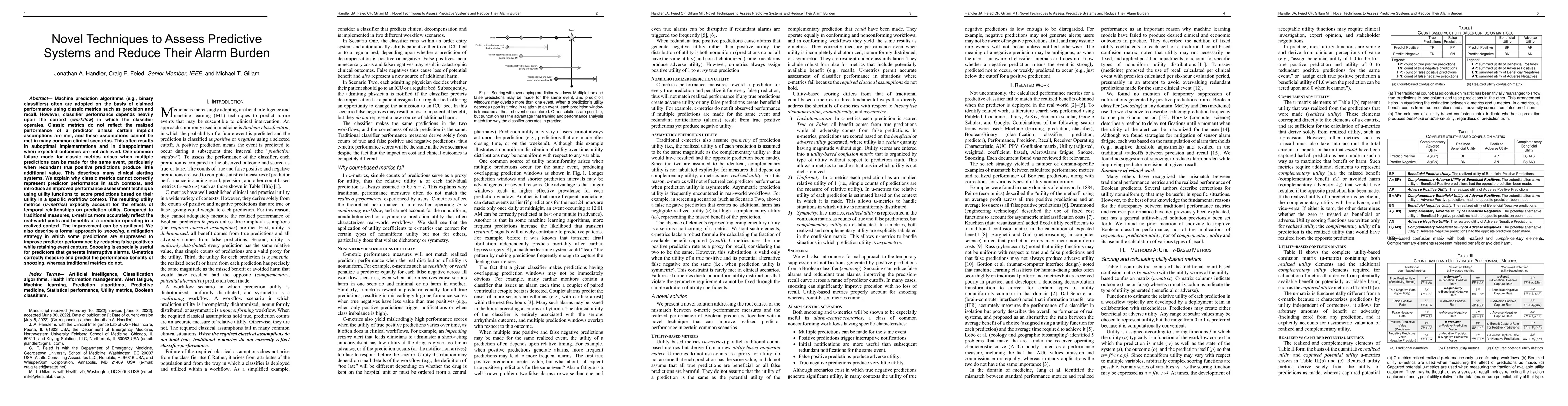 Thumbnail for Novel Techniques to Assess Predictive Systems and Reduce Their Alarm
  Burden