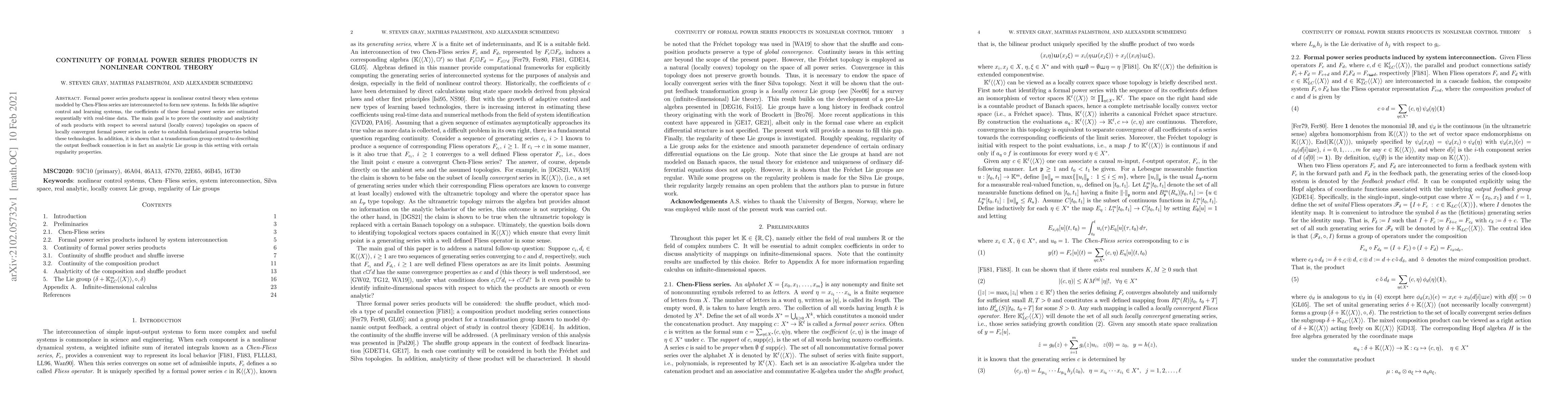 Thumbnail for Continuity of Formal Power Series Products in Nonlinear Control Theory