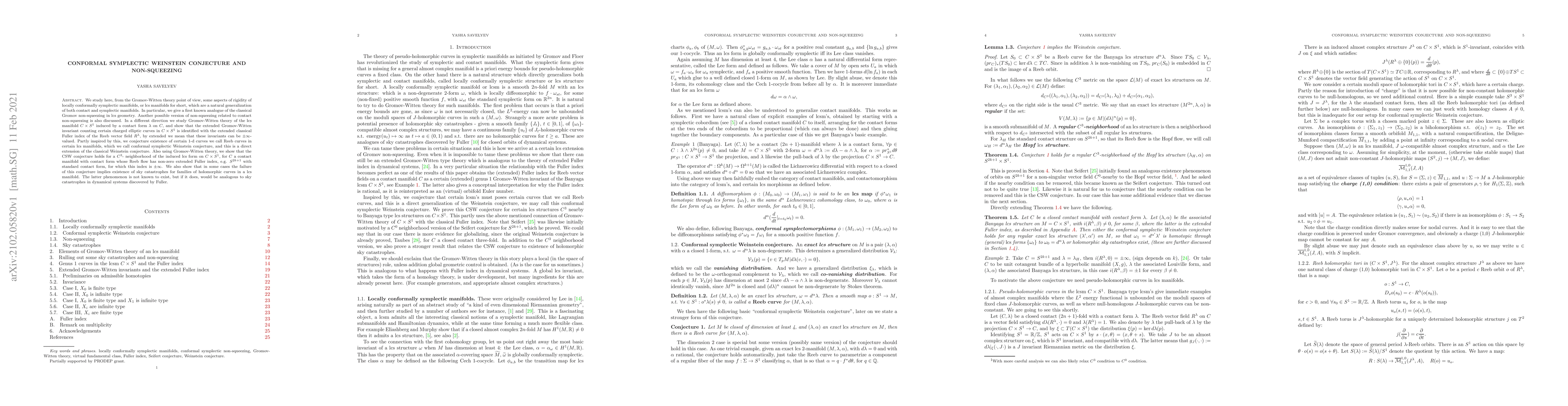 Thumbnail for A conformal symplectic Weinstein conjecture
