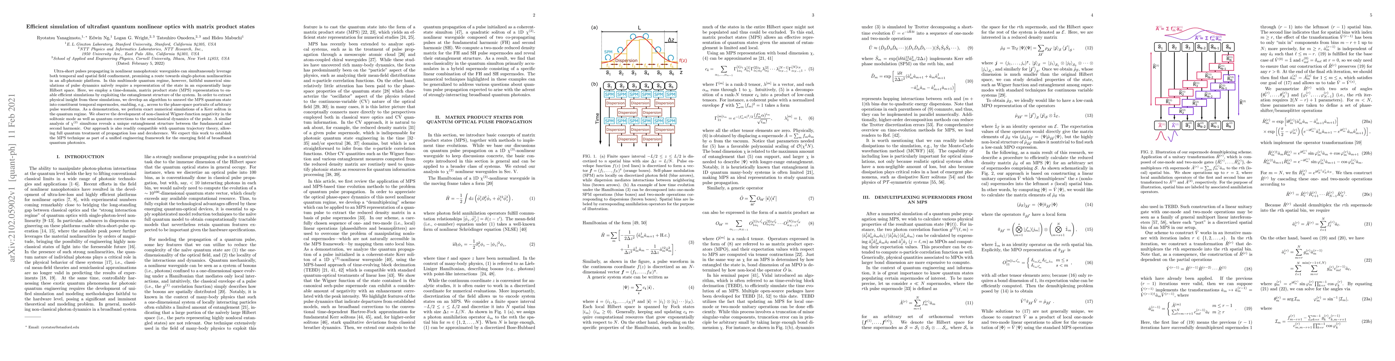 Thumbnail for Efficient simulation of ultrafast quantum nonlinear optics with matrix
  product states