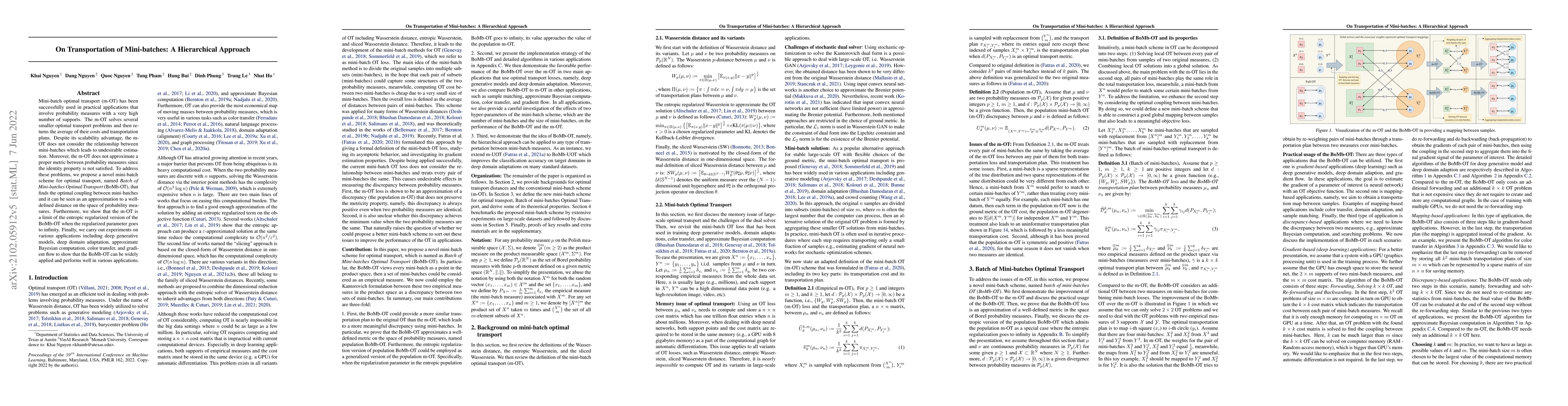 Thumbnail for On Transportation of Mini-batches: A Hierarchical Approach