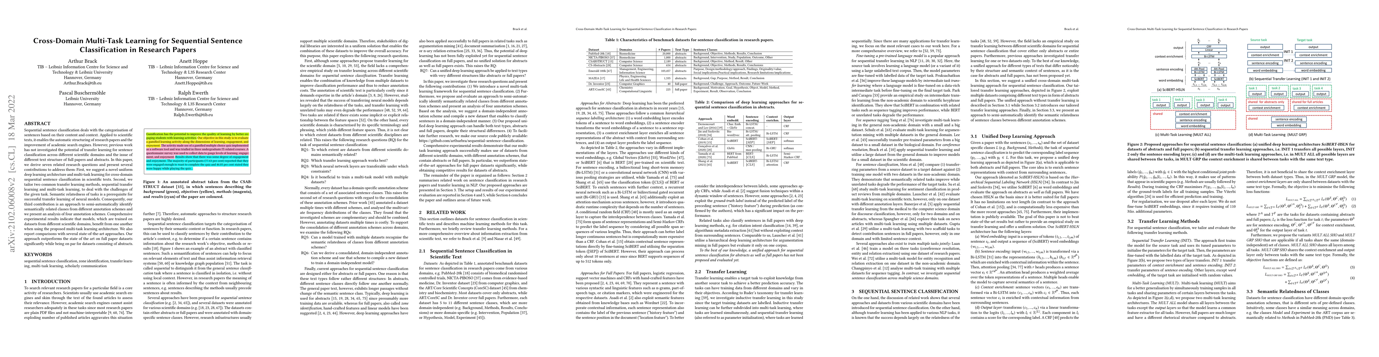 Thumbnail for Cross-Domain Multi-Task Learning for Sequential Sentence Classification
  in Research Papers