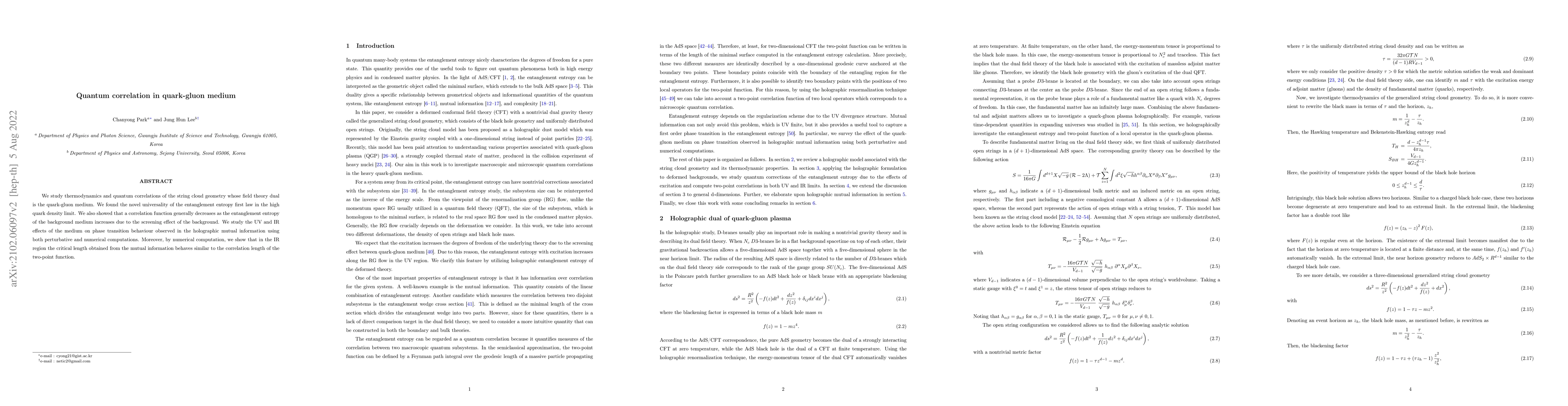 Thumbnail for Quantum correlation in quark-gluon medium