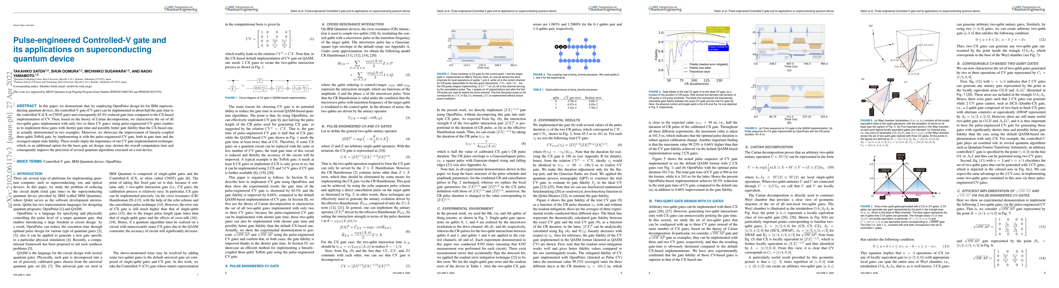 Thumbnail for Pulse-engineered Controlled-V gate and its applications on
  superconducting quantum device