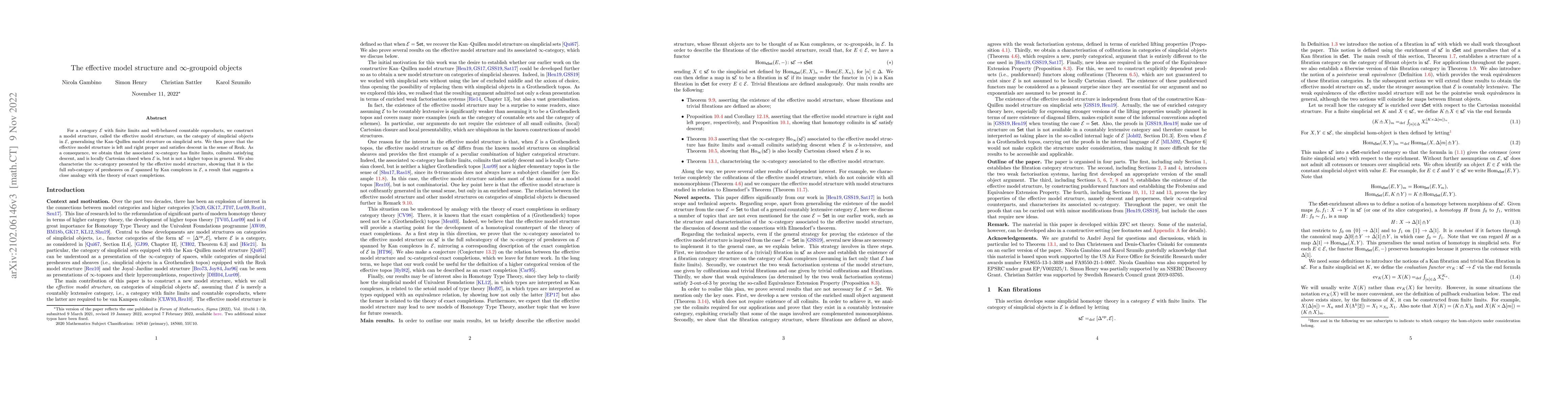 Thumbnail for The effective model structure and $\infty$-groupoid objects