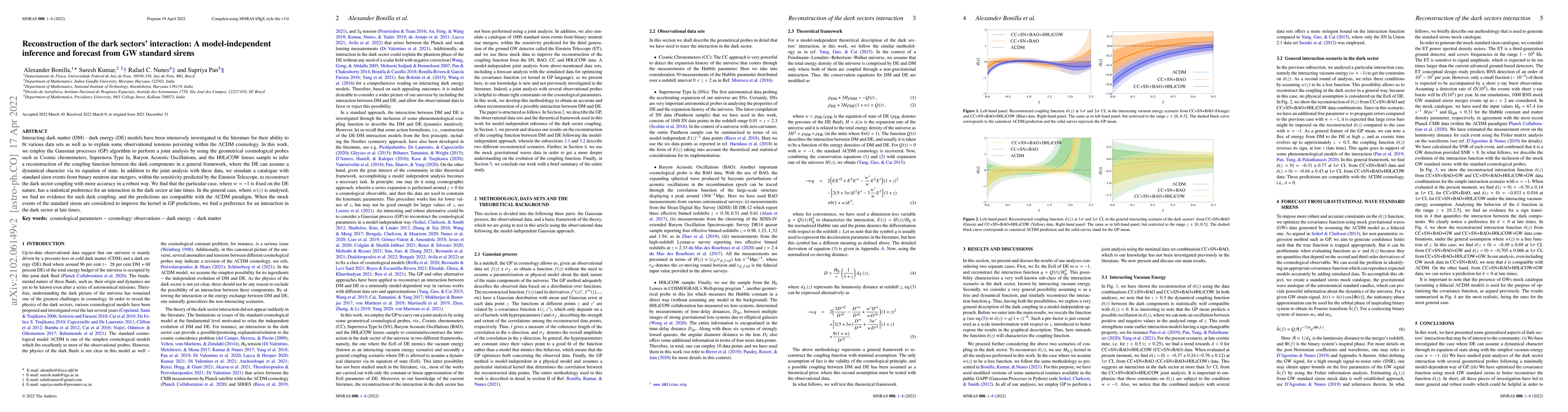 Thumbnail for Reconstruction of the dark sectors' interaction: A model-independent
  inference and forecast from GW standard sirens