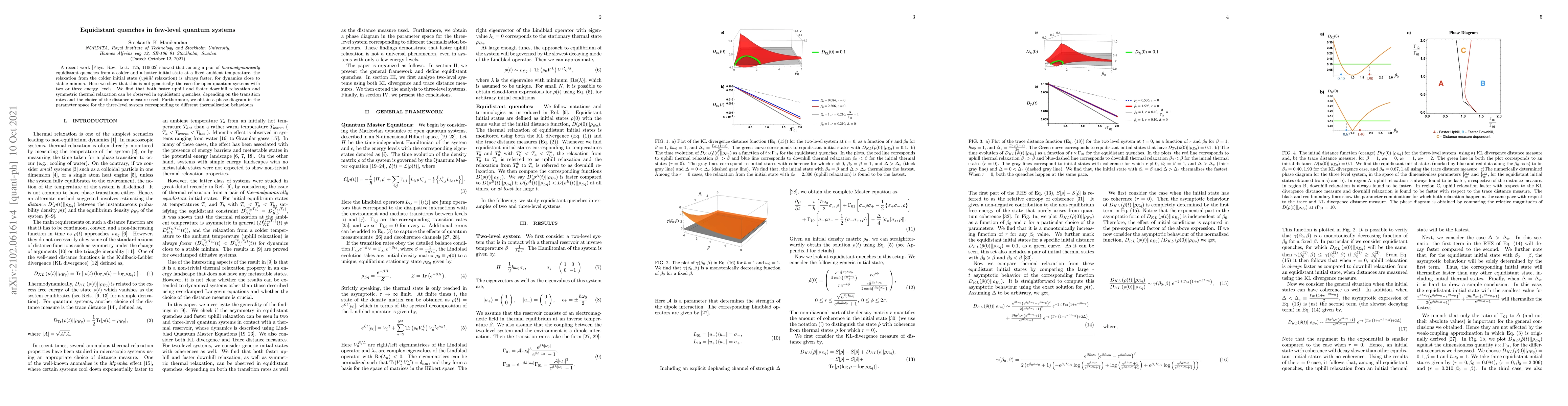 Thumbnail for Equidistant quenches in few-level quantum systems
