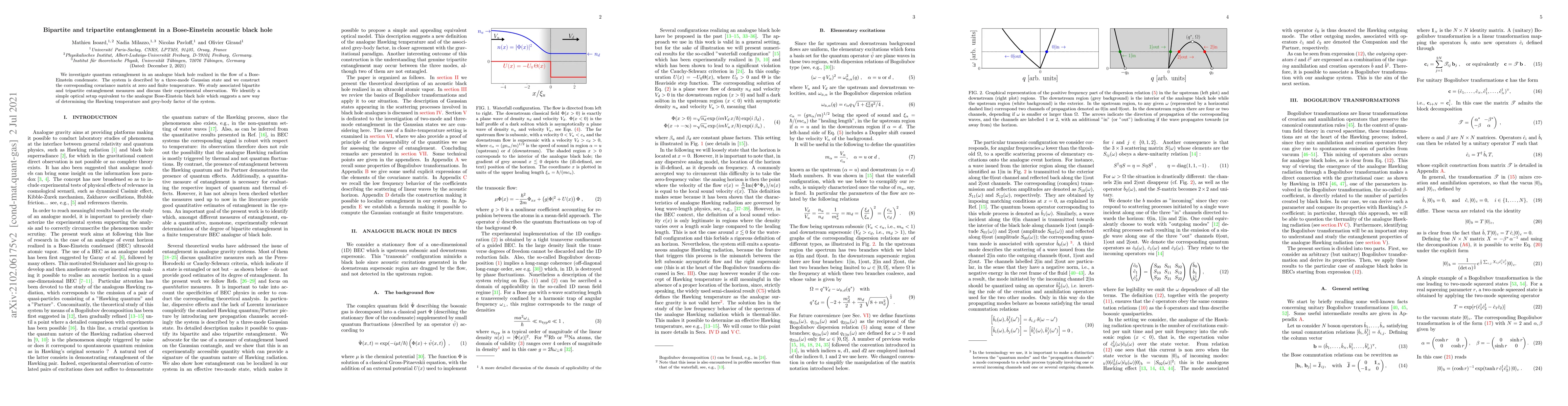Thumbnail for Bipartite and tripartite entanglement in a Bose-Einstein acoustic black
  hole