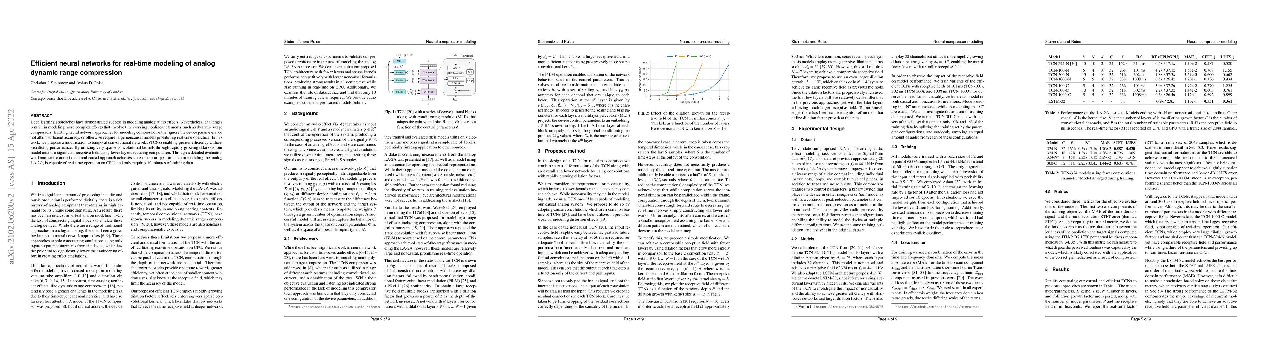 Thumbnail for Efficient neural networks for real-time modeling of analog dynamic range
  compression