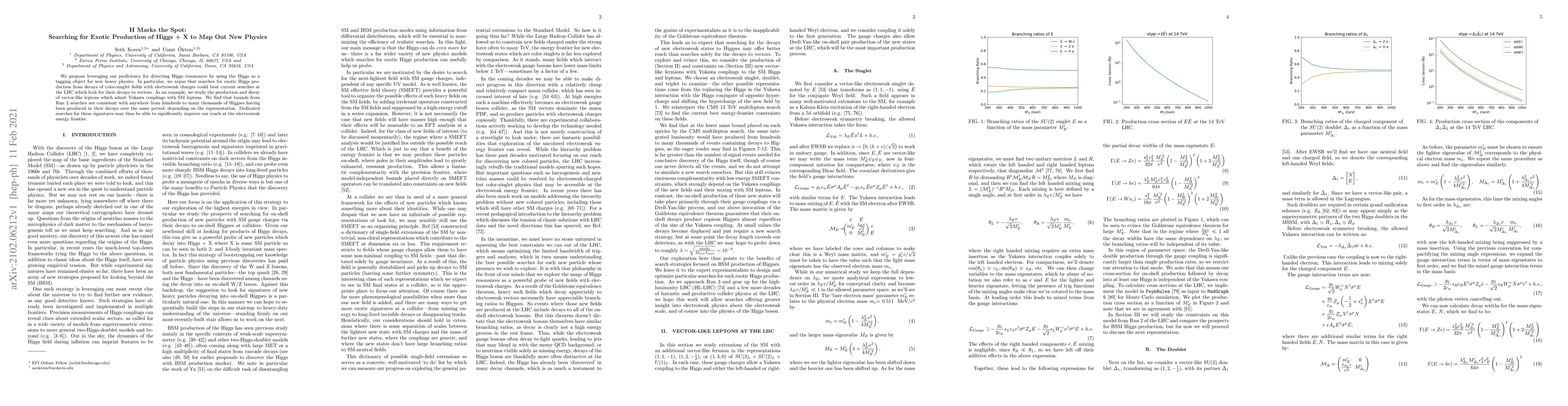 Thumbnail for H Marks the Spot: Searching for Exotic Production of Higgs + X to Map
  Out New Physics
