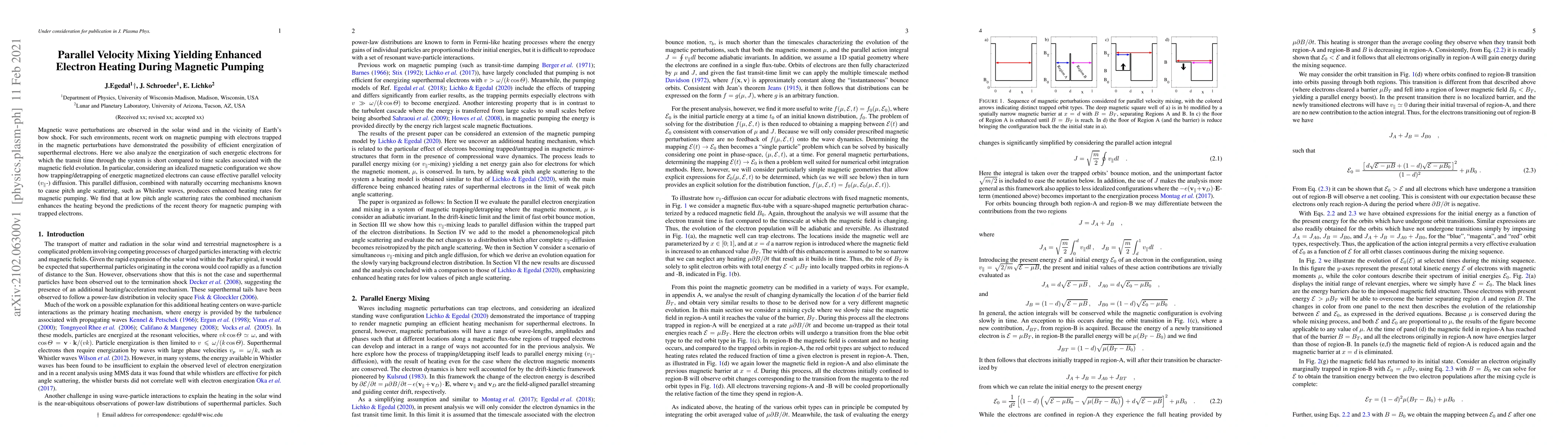 Thumbnail for Parallel Velocity Mixing Yielding Enhanced Electron Heating During
  Magnetic Pumping