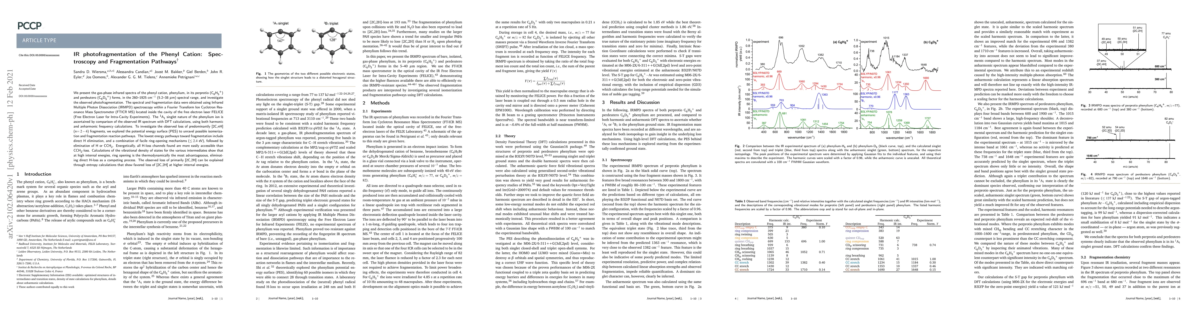 Thumbnail for IR photofragmentation of the Phenyl Cation: Spectroscopy and
  Fragmentation Pathways
