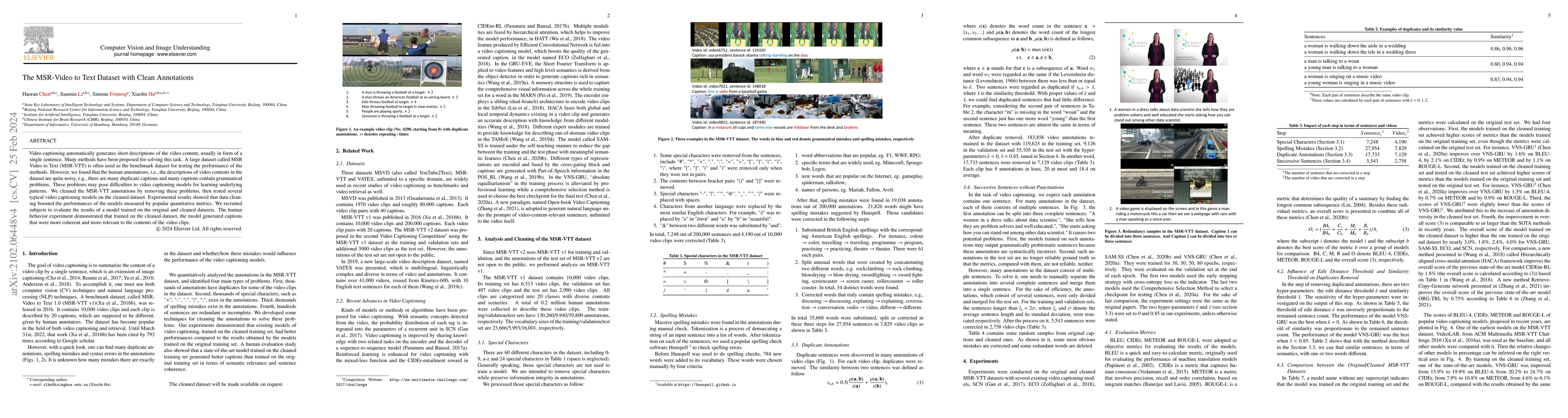 Thumbnail for The MSR-Video to Text Dataset with Clean Annotations