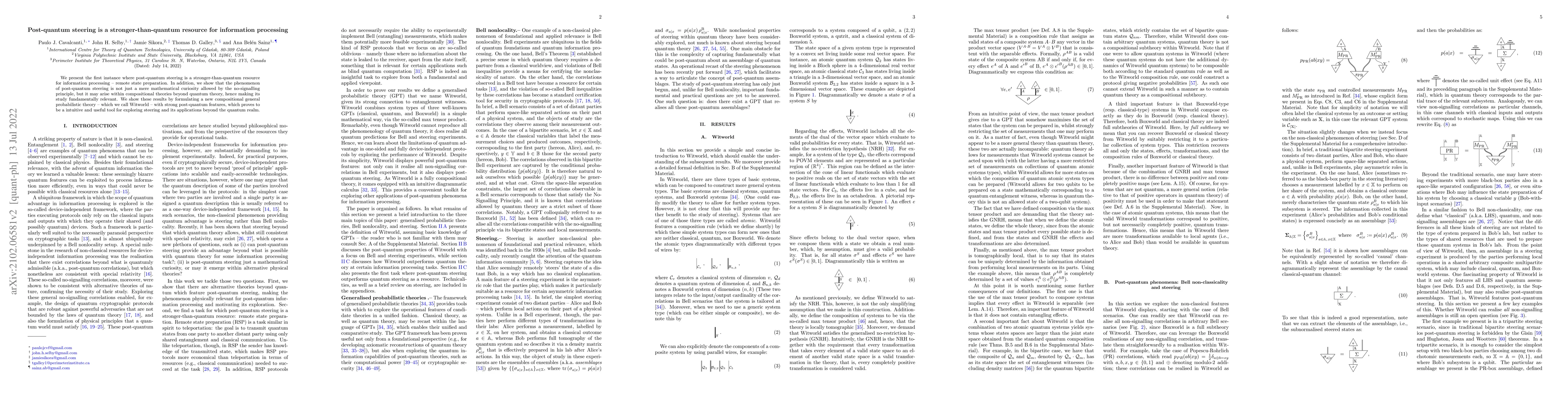 Thumbnail for Post-quantum steering is a stronger-than-quantum resource for
  information processing