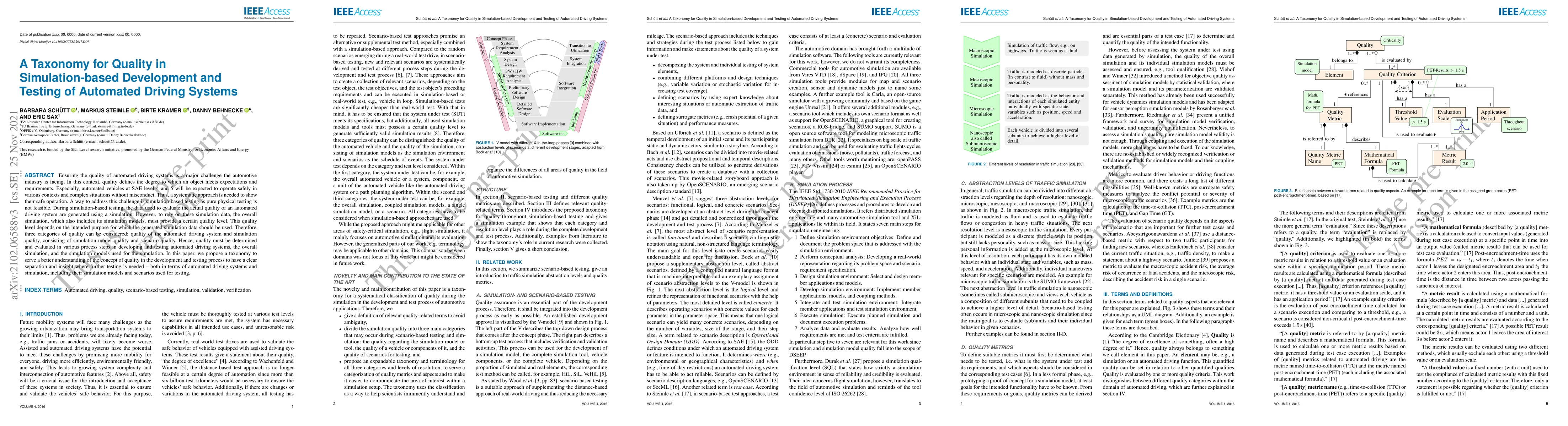 Thumbnail for A taxonomy for quality in simulation-based development and testing of
  automated driving systems