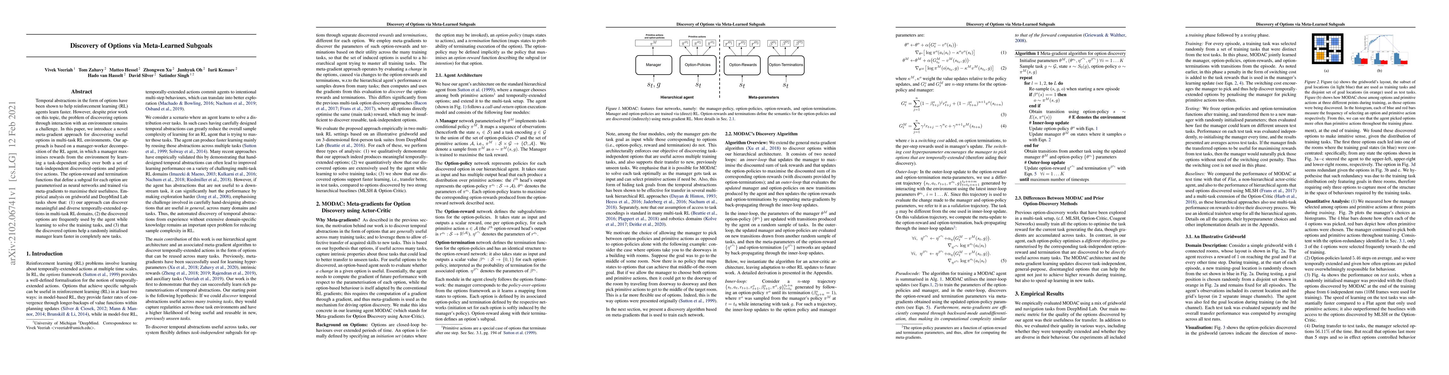 Thumbnail for Discovery of Options via Meta-Learned Subgoals
